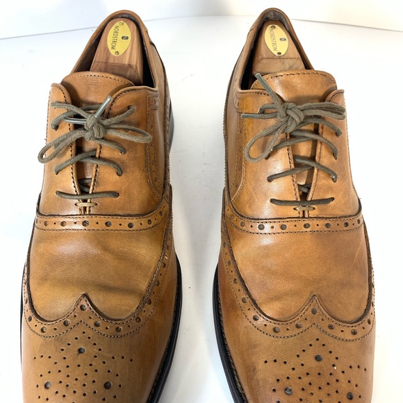 Johnston Murphy Chestnut Brogue Oxford Shoes Sz 11 - Picture 3 of 8